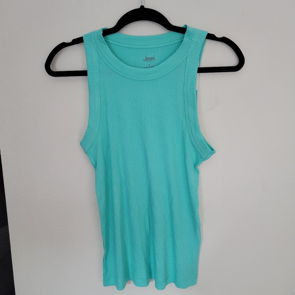 NWT: Jenni Intimates "Ocean Aqua" Sleeveless Tank Top / Size Small